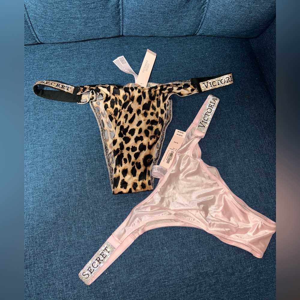 XL Victoria's Secret Leopard Print and Pink Brazilian style Duo